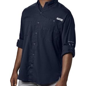 Button down shirt long Sleeve Columbia Medium Navy